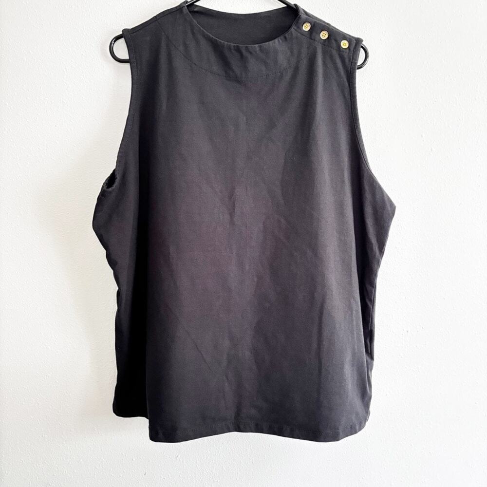 Jessica London Sz L (18-20) Black Sleeveless Knit Whimsygoth Corpcore Old Money